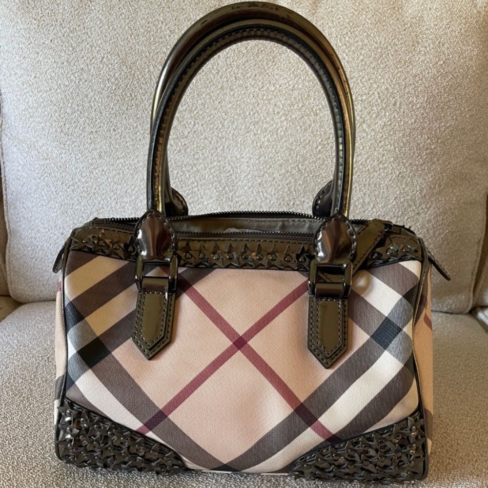 Burberry Supernova Check Studded Stars Small Chester Bowling Bag
